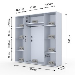 Szafa ZAPO 200 dąb artisan / antracyt