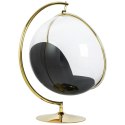 Fotel BUBBLE STAND GOLD VELVET poduszka czarna