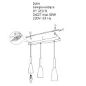 Lampa wisząca Solin 3 szara 3xE27 Light Prestige