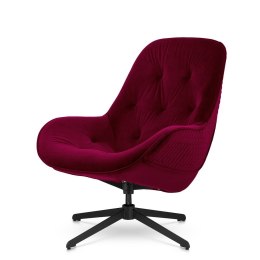 Fotel Colteno velvet obrotowy pikowany nowoczesny designerski do salonu PROMOCJA Bordowy (SWAN-14)