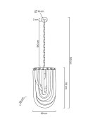 Lampa wisząca MURANO L chrom - szkło, metal