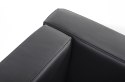 Sofa trzyosobowa SOFT LC2 czarna - włoska skóra naturalna, metal