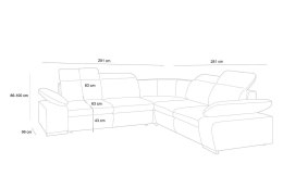 Narożnik CONTINENTAL M z funkcją spania - I grupa tkanin