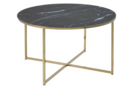 Stolik kawowy Alisma okrągły Gold/black marble