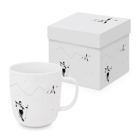 "Narciarka" Kubek Porcelanowy w Ozdobnym Pudełku 400 ml