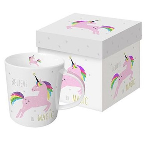 Jednorożec Różowy Kubek Porcelanowy w Ozdobnym Pudłku 350 ml