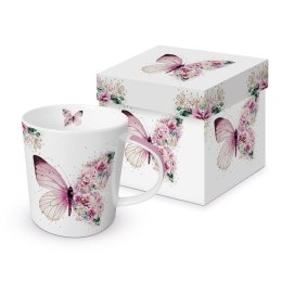 Kwiecisty Motyl Kubek Porcelanowy w Ozdobnym Pudełku 350 ml