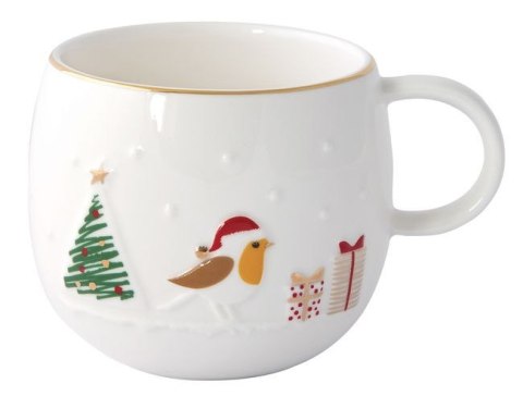 Magia Świąt Ptaszek Kubek Porcelanowy w Ozdobnym Pudełku 400 ml