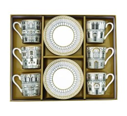 Palazzo Zestaw Filiżanek Porcelanowych ze Spodkami w Pudełku 100 ml, 6 szt.