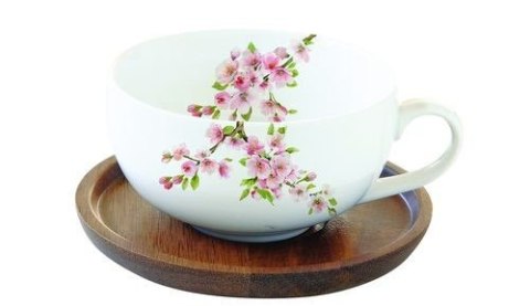 SAKURA Filiżanka z drewnianym spodkiem 250ml