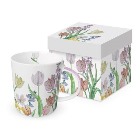 Tulipany Kubek Porcelanowy w Ozdobnym Pudełku 350 ml