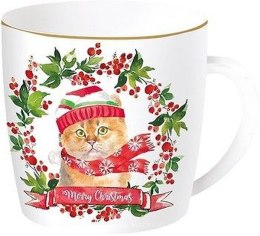 CHRISTMAS CATS Kubek porcelanowy w blaszanym pudeł