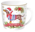 CHRISTMAS DOGS Kubek porcelanowy w blaszanym pudeł