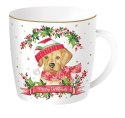 CHRISTMAS DOGS Kubek porcelanowy w blaszanym pudeł