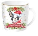 CHRISTMAS DOGS Kubek porcelanowy w blaszanym pudeł