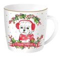 CHRISTMAS DOGS Kubek porcelanowy w blaszanym pudeł