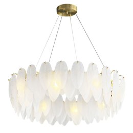 Lampa wisząca PIUMA mosiądz biała 80 cm