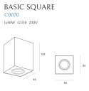 LAMPA SUFITOWA BASIC SQUARE BIAŁA