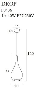 LAMPA WISZĄCA DROP ZŁOTY MATOWY