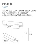 LAMPA DO SZYNOPRZEWODU PISTOL BIAŁY 12W LED