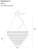 LAMPA WISZĄCA MONACO Ø 60 cm