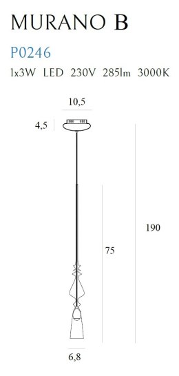 LAMPA WISZĄCA MURANO B