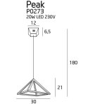 LAMPA WISZĄCA PEAK S CHROME, 20W