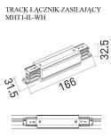 MHT1-IL-WH TRACK ŁĄCZNIK PROSTY ZASILAJĄCY BIAŁY