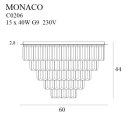 PLAFON MONACO ZŁOTY Ø 60 cm