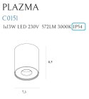 PLAZMA PLAFON CZARNY IP54