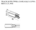 TRACK KOŃCÓWKA ZASILAJĄCA lewa biała