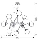 BEST LAMPA WISZĄCA 12X40W E14 CHROM+MIEDŹ