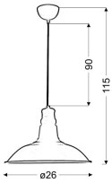 CONSUELA LAMPA WISZĄCA 26 1X60W E27 CZARNY