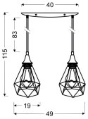 GRAF LAMPA WISZĄCA 2X60W E27 CZARNY