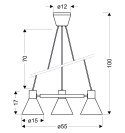 MORE LAMPA WISZĄCA 3X40W E27 CZARNY MATOWY