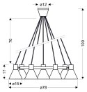 MORE LAMPA WISZĄCA 7X40W E27 CZARNY MATOWY