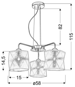 NOSJA LAMPA WISZĄCA 3X40W E27 CHROM