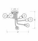 SPILL LAMPA WISZĄCA 6X60W E27 CZARNY