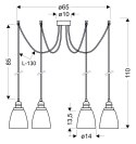 VOICE LAMPA WISZĄCA 6X40W E27 CHROMOWY