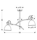 ZUMBA LAMPA WISZĄCA 2X60W E27 BIAŁY+CZARNY