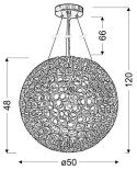 ABROS LAMPA WISZĄCA 50 1X60W E27 SREBRNY