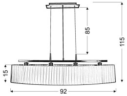 BERG LAMPA WISZĄCA 4X40W E14 PATYNA ABAŻUR BIAŁY