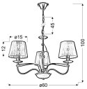 DIVA LAMPA WISZĄCA 3X40W E14 CHROM/ZŁOTY