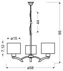 DRAGA LAMPA WISZĄCA 3X60W E27 KREMOWY