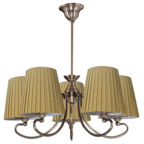 MOZART LAMPA WISZĄCA 5X60W E27 PATYNOWA MIEDŹ MIODOWY