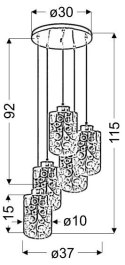 NOCTURNO LAMPA WISZĄCA TALERZ 5X40W E27 CHROM