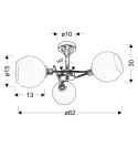 RAUL LAMPA WISZĄCA 3X40W E14 CHROM KLOSZ BIAŁY