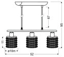 ROYAL LAMPA WISZĄCA 3X40W G9 CHROM+KRYSZTAŁKI