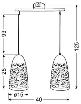 SABRIN LAMPA WISZĄCA 2X60W E27 BIAŁY