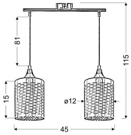 SAND LAMPA WISZĄCA 2X40W E27 CHROM